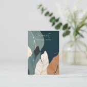 Navy Rust Gold Tropical Leafy Ketting Display Visitekaartje (Staand voorkant)