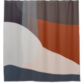 Navy & Rust VIII Abstract Douchegordijn (Voorkant)