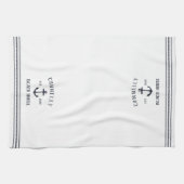 Navy Rustic Anchor Personalized Beach House Theedoek (Horizontaal)