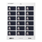 NAVY RUSTIC LAND FLORAL BIRD HOUSE ADRES ETIKET (Full Sheet)