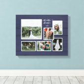 Navy Rustic Wedding Collage 6 Canvas Afdruk (Insitu (Houten vloer))
