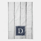 Navy rustieke Monogram Handdoek (Verticaal)