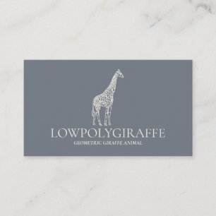 Navy Sage Crème Dier Laagpoly Giraffe Visitekaartje