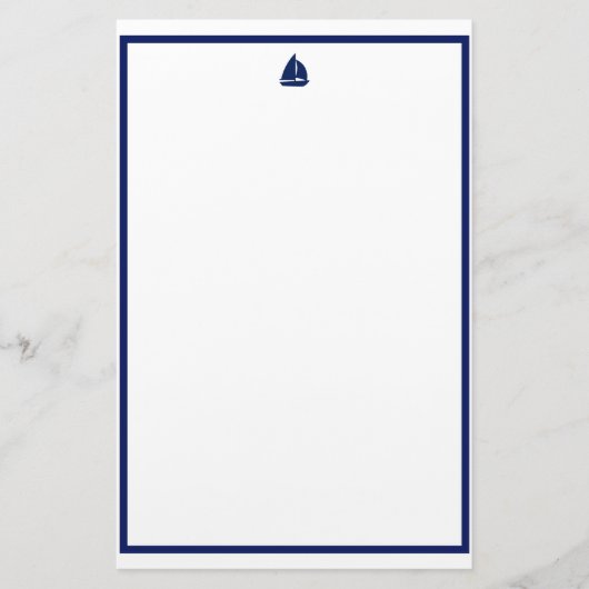 Navy Sailboot Briefpapier (Voorkant)