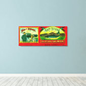 Navy Salmon Can LabelQuadra Bay, AK Canvas Afdruk (Insitu (Houten vloer))