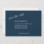 Navy Save the Date avec Argent Métallisé (Devant)