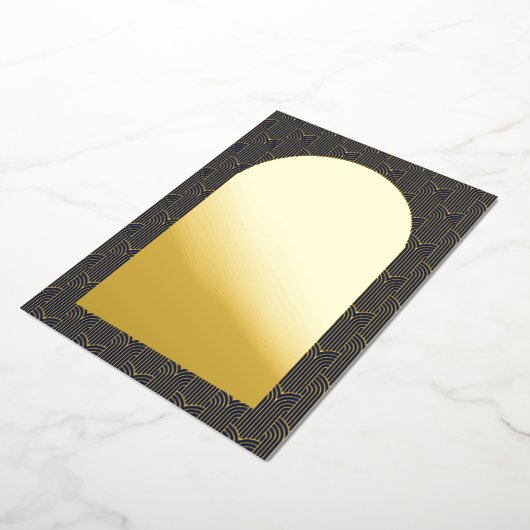 Navy Save The Date Gold Foil Kaart (Gedraaid)