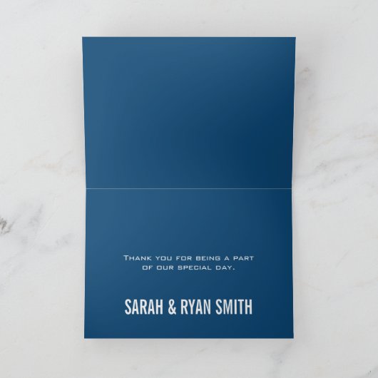 Navy Schattige Hart Wedding Dank u Kaarten (Binnen)