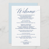 Navy Script Trouwroute Welkomstbrief Programma (Voorkant / Achterkant)