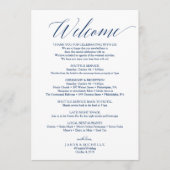 Navy Script Trouwroute Welkomstbrief Programma (Voorkant)