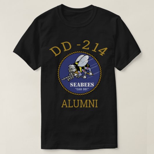 Navy Seabees Shirt DD 214 Alumni T Shirt Long Slee (Design voorkant)