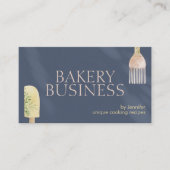 Navy Shadow Pastry Spoon Spatula Chef Bake Visitekaartje (Voorkant)