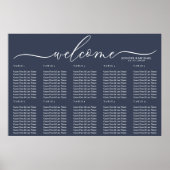 Navy Signature Celebration Welcome Seating Table Poster (Voorkant)