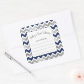 Navy Silver boy baby shower boek bord sticker (Envelop)