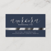 Navy Silver Elegance Visitekaartje (Achterkant)