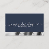 Navy Silver Elegance Visitekaartje (Voorkant)
