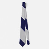 Navy Silver en White Stropdas (Voorkant)