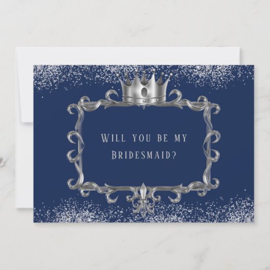 Navy Silver Lijst Royal Kaart (Voorkant)