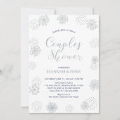Navy & Silver Modern Couples Wedding Shower Invita Kaart (Voorkant)