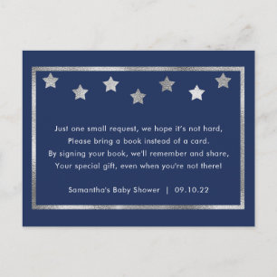 Navy Silver Star Book Request Card, boeken voor ba Uitnodiging Briefkaart