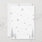 Navy & Silver Winter Wonderland Dank u kaart (Achterkant)