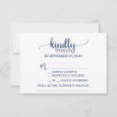 Navy Simple Calligraphy Liedverzoek RSVP Kaart (Achterkant)