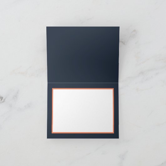 Navy Sinaasappel Chic Anemone Orchidee Boeket Dank Kaart (Binnen)