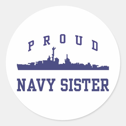 Navy Sister Ronde Sticker (Voorkant)