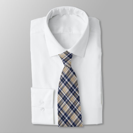 Navy, Slate Blue, Khaki... & White Classic Plaid Stropdas (Gebonden)