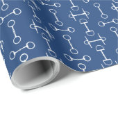 Navy Snaffle Bit Wrapping Paper Cadeaupapier (Rol Hoek)