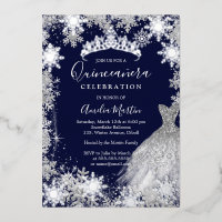 Navy Sneeuwvlok Winter Quinceanera