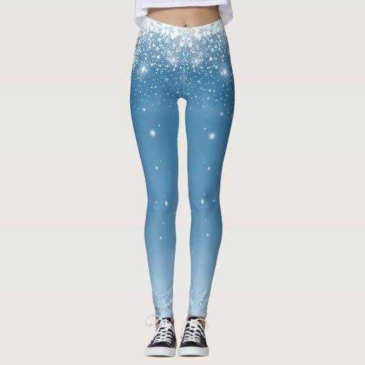 Navy Snow Winter Quote Leggings (Voorkant)