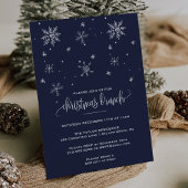 Navy Snowflake kerst Brunch Kaart