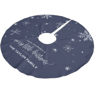 Navy Snowflake kerst Kerstboom Rok