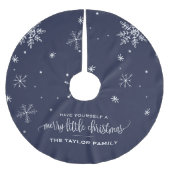 Navy Snowflake kerst Kerstboom Rok (Voorkant)