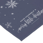 Navy Snowflake kerst Korte Tafelloper (Hoek)