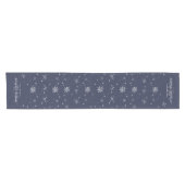 Navy Snowflake kerst Korte Tafelloper (Horizontaal)