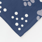 Navy Snowflake Paw Pattern Foto Fleece Deken (Hoek)