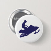 Navy-Snowmobiler Ronde Button 5,7 Cm (Voorkant /achterkant)