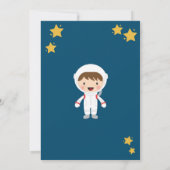 Navy Space Rocket Birthday Party Invitation Kaart (Achterkant)