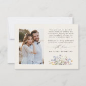 Navy Spring Wildflower Meadow Garden Bruiloft Bedankkaart (Achterkant)