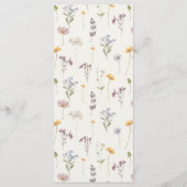 Navy Spring Wildflower Meadow Garden Bruiloft Menu (Achterkant)