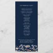 Navy Spring Wildflower Meadow Garden Bruiloft Programma (Achterkant)