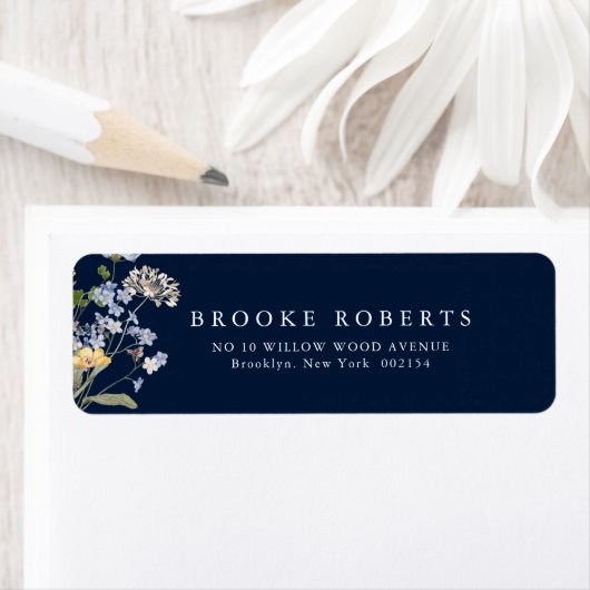 Navy Spring Wildflower Meadow Tuin Adres Etiket (Insitu)