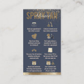 Navy Sprink Aftercare Instructions Spray Tanning Visitekaartje (Achterkant)