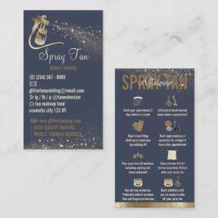 Navy Sprink Nazorg Instructies Spray Tanning Visitekaartje