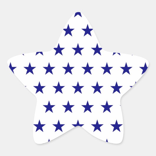 Navy Star Pattern Ster Sticker (Voorkant)