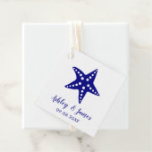 Navy Starfish Bruiloft Gift Label Strand Bruiloft  (In situ)