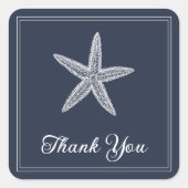 Navy Starfish Dank u Stickers (Voorkant)