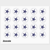 Navy Starfish Ronde Sticker (Vel)